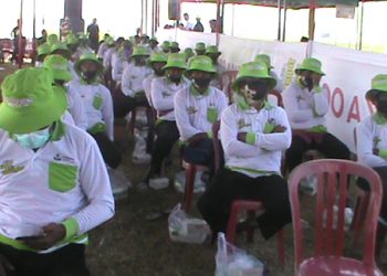 Demontration Plot Penyemprotan Massal Pupuk NPK dan Organik Cair Phonska Oca di Sragen