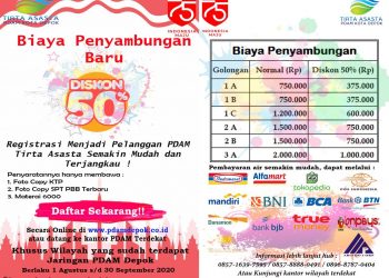 Sambut Hari Kemerdekaan Ke 75, PDAM Tirta Asasta Gelar Diskon 50 Persen