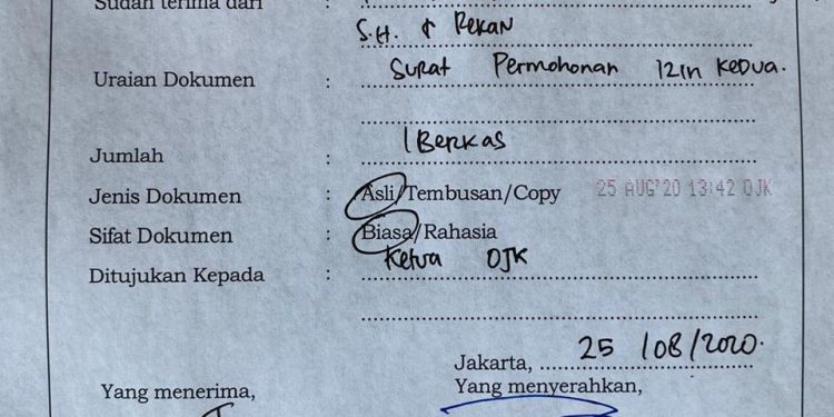 Gagal Bayar , OJK Proses Permohonan Pailit Mitra AIA Financial