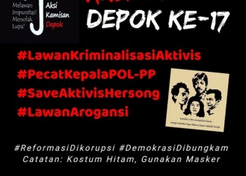 Aksi Kamisan Depok Tuntut Pecat Kepala Satpol PP Depok Arogan