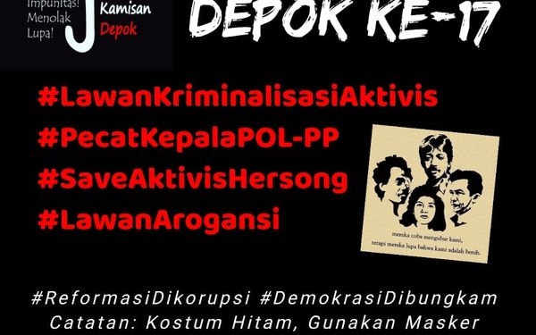 Aksi Kamisan Depok Tuntut Pecat Kepala Satpol PP Depok Arogan