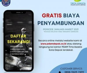 PDAM Depok Lanjutkan Promo Gratis Januari-Maret 2021