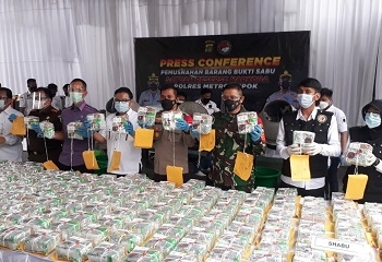 Polres Metro Depok, Musnahkan 258Kg Sabu dari Penangkapan Jaringan Internasional China Dan Malaysia