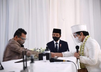 Presiden Joko Widodo Dan Ibu Negara Iriana, Hadiri Akad Nikah Aurel Dan Atta
