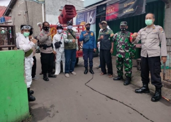 RW.3 dan RW.4 Sukamaju Diguyur Disinfektan, Dorong Zona Hijau