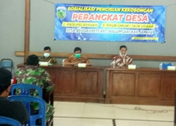 Desa Bendanpete kec. Nalumsari Sosialisasikan Kekosongan Perangkat Desa