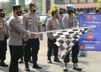 Bantuan Beras Masyarakat Yang Terdampak PPKM Darurat Level 4 Di Lepas Kapolres Jepara