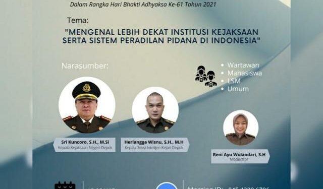Kejari Depok Gelar Baksos dan Webminar Wawasan Hukum, Di Hari Bhakti Adhyaksa Ke-61