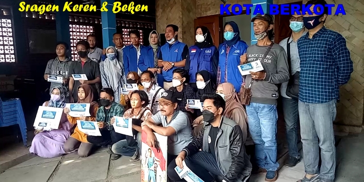 LUKISAN AHY CANCUT TALIWONDO MENANG DALAM LOMBA DI DPC DEMOKRAT SRAGEN