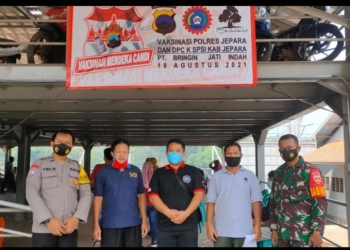 DPC K SPSI Jepara,  Gelar Vaksinasi Merdeka Candi di PT Bringin Jati Indah