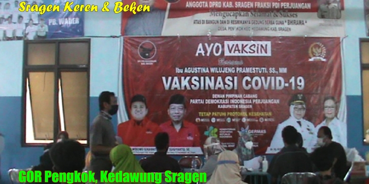 Ciptakan Herd Imunity PDIP Sragen Gelar Serbuan Vaksinasi di Pengkok Kedawung