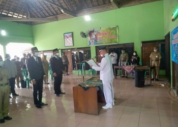 Kapt. Ngadino Danramil 05/Mayong Hadiri Pelantikan Perangkat Desa Kuanyar Kec. Mayong