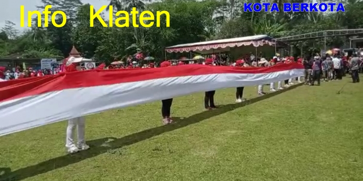 Bendera 1000 meter di Jiwan Karangnongko Ditarik Wakil Bupati Klaten Yoga Hardaya