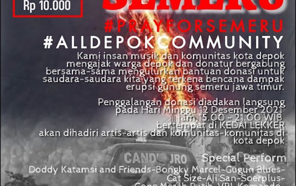 Para Musisi Menggelar Acara DEPOK UNTUK SEMERU Di Kedai Lekker