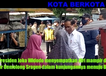 Presiden Jokowi Sempatkan Mampir Pasar Gemolong Sragen