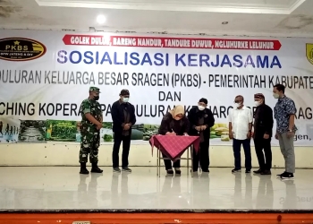 Paseduluran Keluarga Besar Sragen PKBS & Bupati Yuni Teken MOU Kerjasama