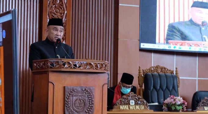 Dalam Rapat Paripurna Istimewa HUT ke-23 Kota Depok, Walikota Depok Mohammad Idris Ucapkan Terima Kasih Ke DPRD Kota Depok