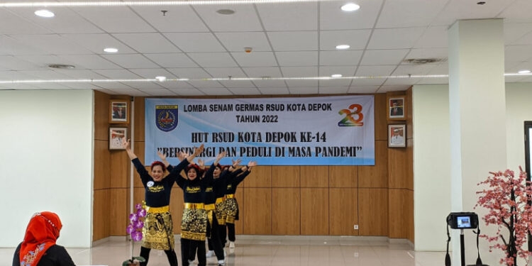 Menyambut HUT Ke-14, RSUD Depok Gelar Lomba Senam Germas