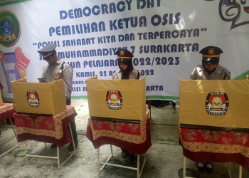 Democracy Day di SMP Muhammadiyah 7 Solo , Lima Polisi Tarung di Pilka OSIS 2022