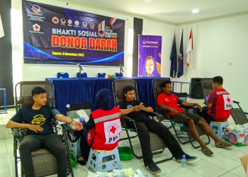 Peringati HUT ke-11, Partai Nasdem Jepara Gelar Donor Darah