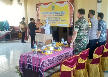 Amankan Pelantikan Perangkat Desa Pule, Koramil 05/Mayong Bersinergi