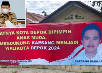 Beredar Spanduk Putra Bungsu Presiden Jokowi Kaesang Pangarep Dibeberapa Titik Ruas Jalan di Kota Depok
