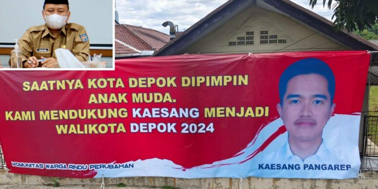 Beredar Spanduk Putra Bungsu Presiden Jokowi Kaesang Pangarep Dibeberapa Titik Ruas Jalan di Kota Depok