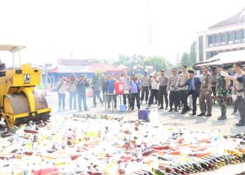 Jelang Hari Raya Idul Fitri, Polres Jepara Musnahkan Barang Bukti Hasil Operasi KRYD