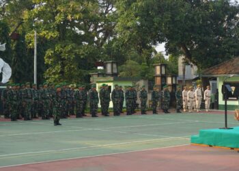 Pelihara dan Tingkatkan Etos Kerja, Kodim 0719/Jepara Rutin Gelar Upacara Bendera Mingguan