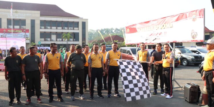 Meriahnya Lomba dan Olahraga Bersama, TNI-Polri Jepara Sambut Hari Bhayangkara