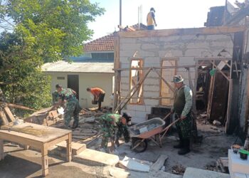 Minggu Pertama Pembangunan RTLH, Program TMMD Sengkuyung Tahap II Kodim 0719/Jepara Mulai Pasang Bata Hebel