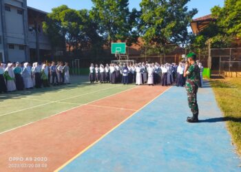 Tanamkan Rasa Cinta Tanah Air, Babinsa Koramil 06/Welahan Berikan Materi Wasbang