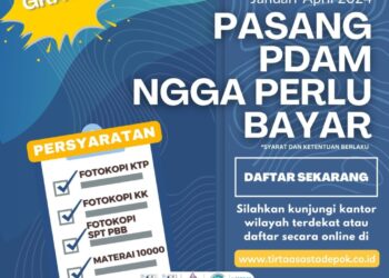 Awal Tahun, Tirta Asasta Keluarkan Program Gratis Biaya Pemasangan