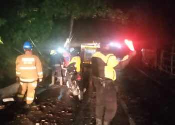 Polsek Cisurupan Tangani Cepat Pohon Tumbang di Jalan Raya Cisurupan–Cikajang