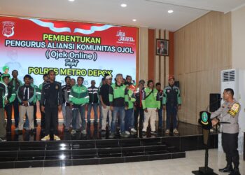 Wakapolres Metro Depok Buka Pembentukan Pengurus Aliansi Komunitas Ojol Tingkat Polres