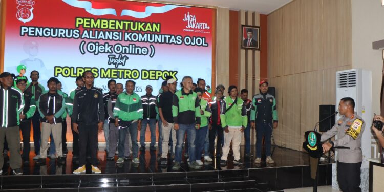 Wakapolres Metro Depok Buka Pembentukan Pengurus Aliansi Komunitas Ojol Tingkat Polres