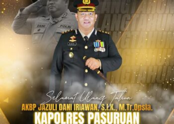 Keluarga Besar Aliansi Jurnalis Bersatu dan Polres Pasuruan Mengucapkan Selamat Ulang Tahun kepada AKBP Jazuli Dani Iriawan