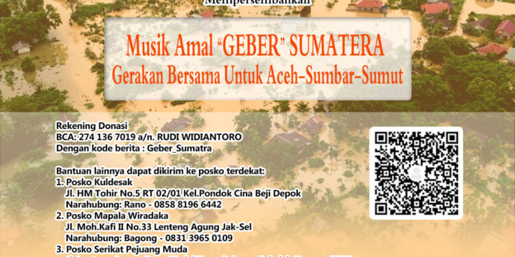 Musik Amal “GEBER Sumatera” Hadirkan Solidaritas Warga Depok untuk Korban Banjir Aceh, Sumut, dan Sumbar