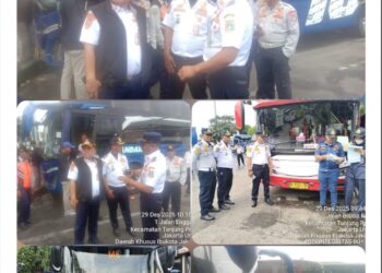 Dipimpin Kepala Terminal Bp. Sandi, Dishub Gelar Rampcheck Bus AKAP di Terminal Tanjung Priok